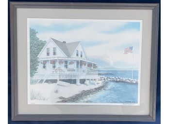 Signed And Numbered Etching Of The Beach House - Debra Swirmicky