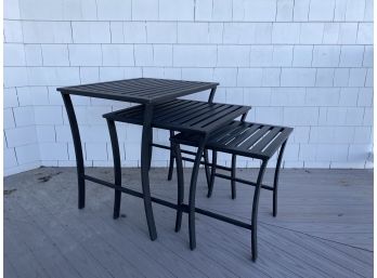 Metal Outdoor Slatted Nesting Tables - Good Quality