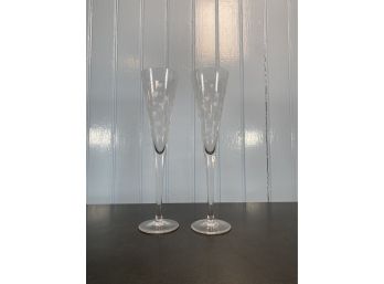 Waterford Crystal - Marquis - Heart Etched Champagne Flutes
