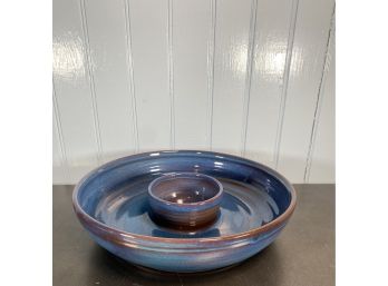 Rackliff Blue Hill Maine Pottery Chip & Dip Bowl