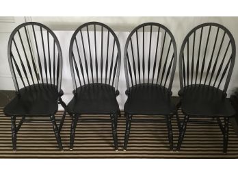 Vintage 4 Spindle Back Black Chairs