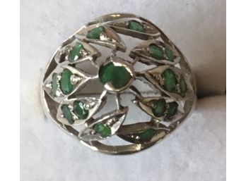 Vintage Emerald & Sterling Silver Ring