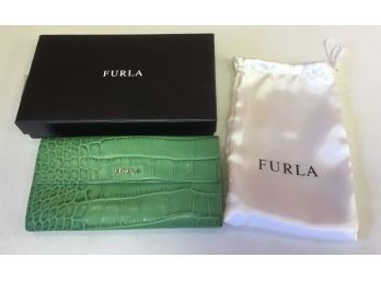 Beautiful Furla Wallet In Box, Avacado, Zama