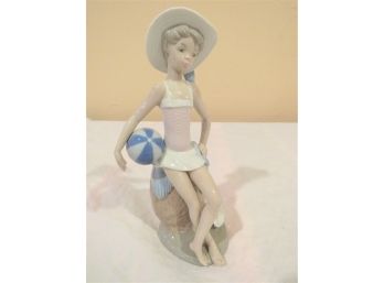 Vintage Lladro 'Summer' Girl With Beachball #5219