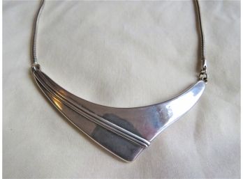 M. Vismonski Signed Sterling Silver Modernist Necklace