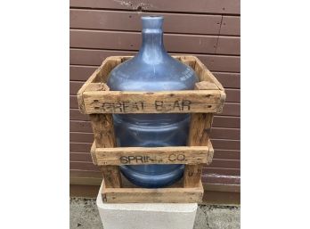 Great Bear 5 Gallon Spring Water Bottle With Stamped Wood Crate
