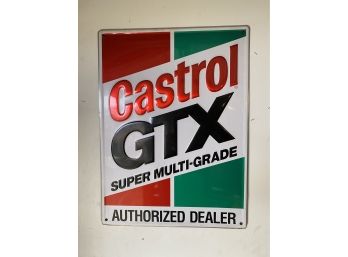 Vintage Castrol GTX Authorized Dealer Motor Oil Sign