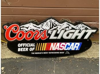 Hanging Coors Lite Nascar Lighted Beer Sign