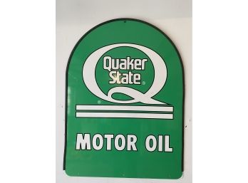 Double Sided Quaker State Motor Oil Tin Sign