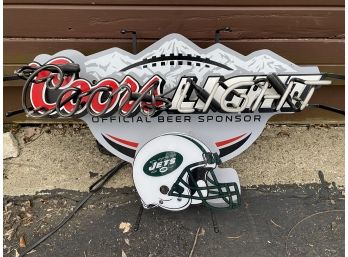Coors Light NY Jets Neon Lighted Beer Sign - Read