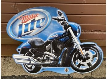 Harley Davidson Motorcycle 105 Years Miller Lite Tin Beer Sign