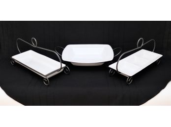 Set Of Large Serving Trays With Racks