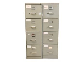 Pair Of Gray File Cabinets