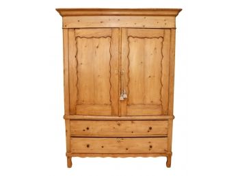 Large Natural Wood Armoire