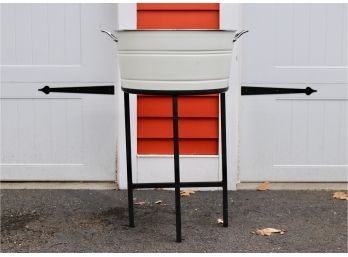 POTTERY BARN Party Bucket On Iron Stand