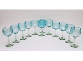 CRATE AND BARREL Hand Blown Crystal Cut Wine/Goblets