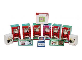 A Collection Of MATCHBOX Vintage Music Boxes And PEANUTS Ornaments