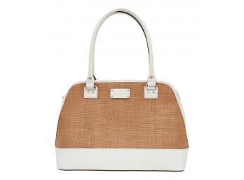 Rare KATE SPADE Leather And Straw Dome Satchel Shoulder Bag (Retail $329)