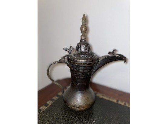 Unique Saudi Arabia Antique Coffee Pot With Birds