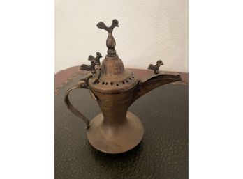 Awesome Early Saudi Arabia Coffee Pot With Birds