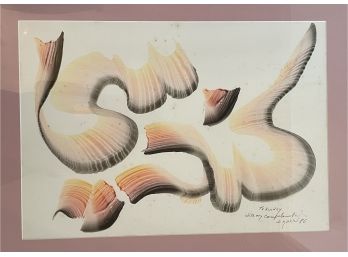 Unique Piece Of Signed Abstract Art W. Yahw 86