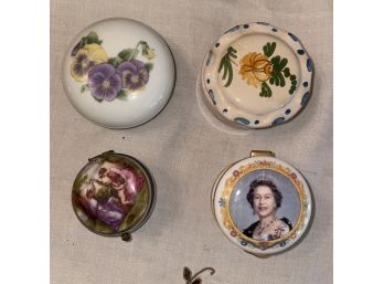4 Sweet Vintage Porcelain Boxes