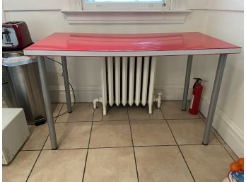 Nice Red And White Lacquer Table