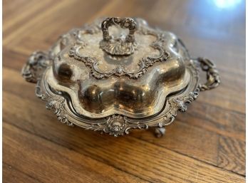 Lot Of 2 Antique Silver Plate 4 Piece Ornate Warmers Servers