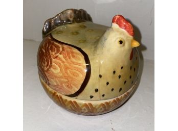 Whimsical Covered Ceramic Hen Box