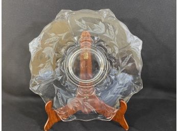 Etched Depression Glass Platter