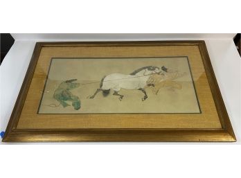 Japanese Print From New York Graphics Society, 1960 Reprint Of 16th C Dressage De Cheval