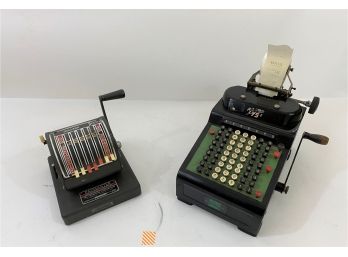 Vintage PayMaster Check Writer & R C Allen Adding Machine