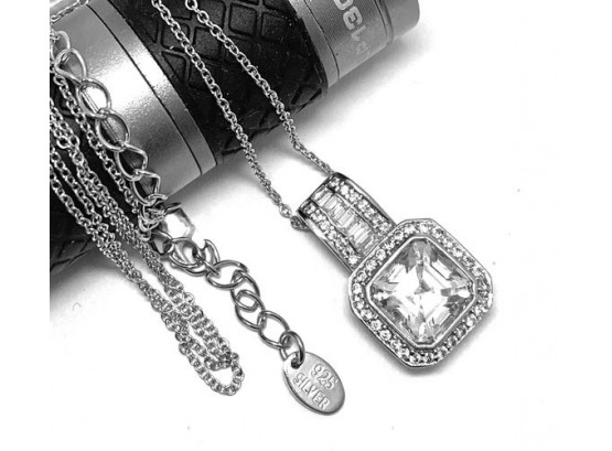 925 Sterling Silver 7.25ct Diamonique Necklace