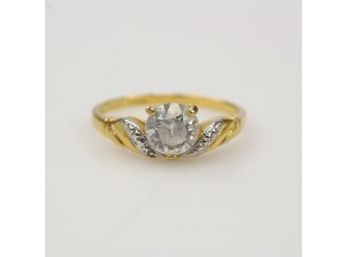 14k GP Clear Stone Ring Size 9.75