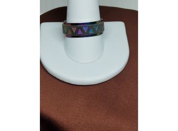 Stainless Steel Rainbow Band Size 10