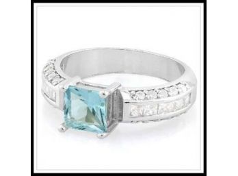 1.78ctw Created Topaz Ring With Gold Overlay Size 8