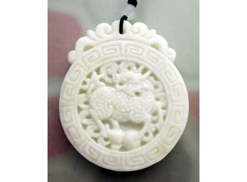 270 Cts Real Jade Fortune Kylin Dragon Gourd Amulet