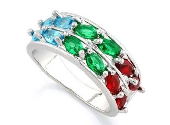 3.75ctw Created Multi-Color Gemstones Ring
