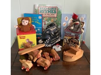 Toy Lot ~2 Jack In The Boxes, Wilson New York Yankee T Ball Glove & More