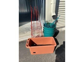 Lot Of Plastic Garden Pots And Planters
