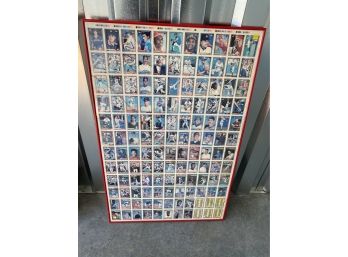 Vintage Large Framed Sheet Of Baseball Trading Cards (two Of Two)