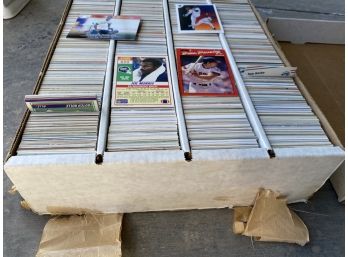 Vintage Large Box Of Baseball And Football Trading Cards