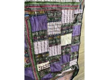 Vintage Large Colorful Patchwork Quilt For Crafting
