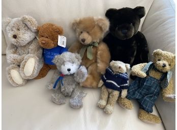 Mixed Lot Of Seven Plush Stuffed Animals Teddy Bears