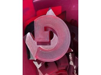 Vintage Lot Of Red Plastic Display Letters