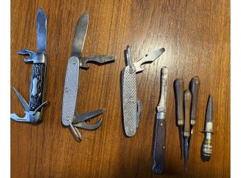 Vintage Four Pocket Knives And Four Small Knives