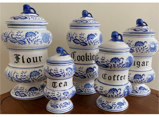 Blue And White Canister Set 'Blue Onion'