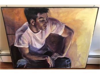 Oil On Canvas 'Pretty Boy' By Tina Spataro