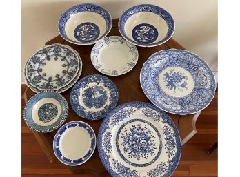Lot Of Blue And White Dishes