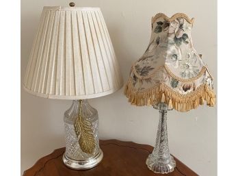 Two Cut Glass Lamps
